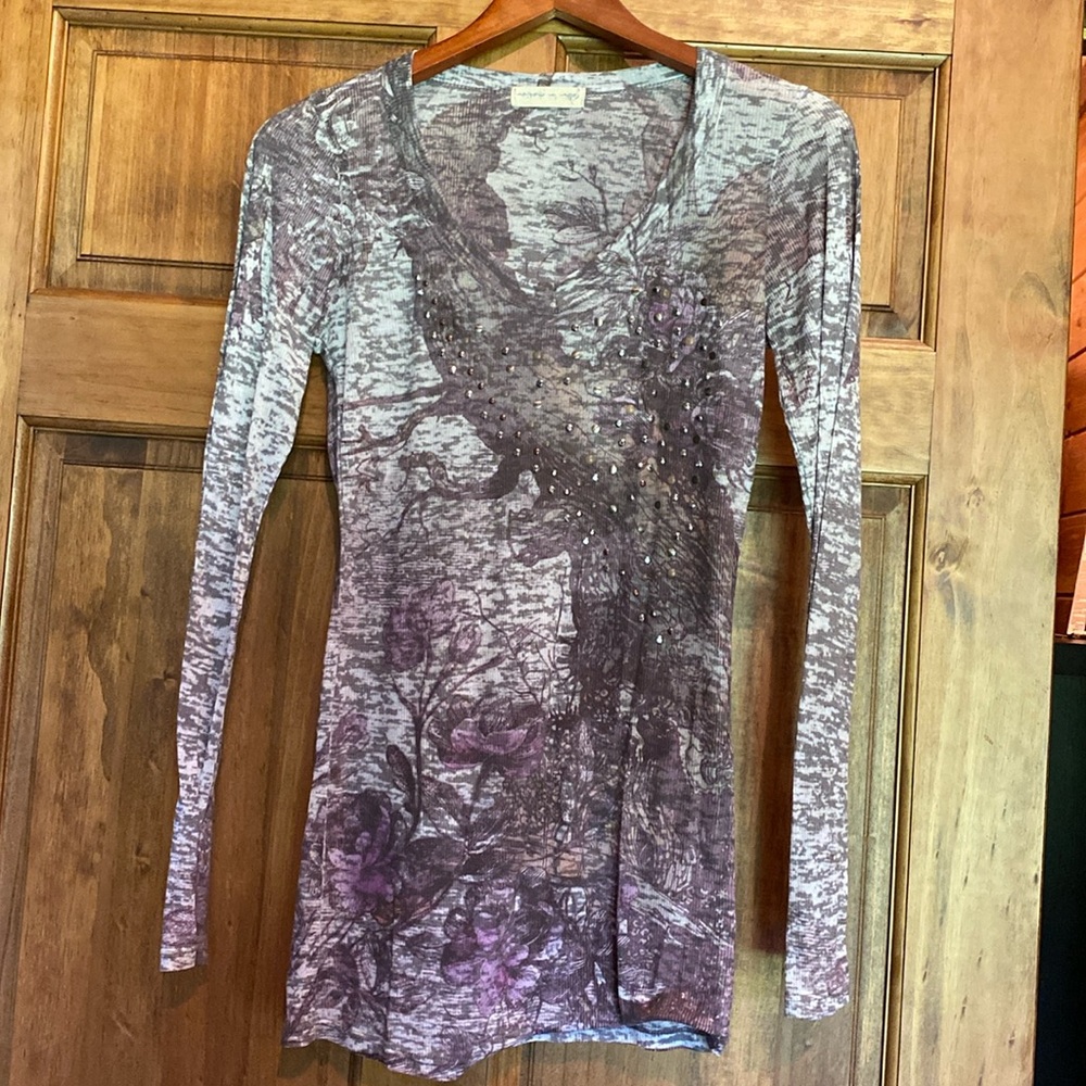 Color in Motion Long Sleeve Fit & Flare Dress/Top Size Large Preowned Stretchy